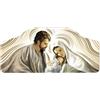 Lupia - Quadro Moderno Capezzale Nativity Brown Sacra Famiglia, Stampa su Legno, Artigianale 100% Made in Italy, Multicolore, 42 x 92 cm, Legno
