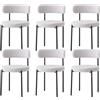 GrandCA HOME Set di 6 Sedie da Pranzo, Sedia da Cucina Imbottita con Rivestimento in Velluto Teddy, Adatta a Soggiorni, Sale da Pranzo e Camere da Letto, Grigio Chiaro