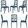 REDÒKASA Set 6 sedie in polipropilene PENELOPE, MADE IN ITALY, impilabile, resistente ai raggi UV, design moderno, ideale per sala da pranzo, cucina, sala d'attesa, bar, ristoranti o giardino (Petrolio, 6)