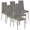 LANTUS Set 6 sedie impilabili Modello per Cucina Bar e Sala da Pranzo, Robusta Struttura in Acciaio Imbottita e Rivestita in Finta Pelle,6 pezzi (grigio)