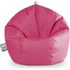Happers Pouf Bambini Poltrona Morbida a Sacco per Sedersi con Imbottitura Puff per Gioco Relax Lettura Puffo Interno Ecopelle Quotidiano di lunga Durata Fucsia