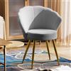 Chleby Poltroncina da Camera da Letto Sedie da Pranzo in Velluto Poltroncine Salotti con Gambe in Metallo Placcato Oro Sedia da Salotto per Soggiorno Caffè Vanità (grigio)