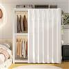Generic Tenda Antipolvere per Scaffale, Tenda per Cabina Armadio Privacy per Scarpiere Lavatrici Spogliatoi con Binario Silenzioso Autoadesivo Lavabile(B,W 100 cm x H 200 cm)