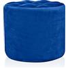 EVERGREENWEB MATERASSI & BEDS EVERGREENWEB - Pouf Poggiapiedi rotondo in Velluto Blu diametro 50 cm idrorepellente, Puff per divano ottimo come Seduta, per Soggiorno e camera da Letto, Design Made in Italy - Pouf Diamante