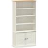 vidaXL Libreria Vigo 85x35x170 cm in Legno Massello di Pino Bianco