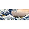1art1 Katsushika Hokusai Poster Stampa Artistica su Tela La Grande Onda di Kanagawa Quadro da Parete sulla Barella | Murale XXL | Immagine 90x30 cm