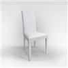 Bissolo Casa Denver Sedia Moderna in PU Bianca, Struttura in Legno di Faggio Laccato, Dimensioni 46 x 57 x 100 cm, Altezza Seduta 46.5 cm