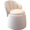 LYXXJRYBHD Sedia Trucco con Contenitore, Poltroncina Camera da Letto, Sgabello da Toeletta, Poltrona da Divano Rotonda, Sedia Moderna per Soggiorno, Camera da Letto, Club (Color : White)