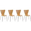 CLP Set 4 Sedie Impilabili Calisto in Legno E Metallo I Sedie Conferenza Salvaspazio I Sedia Classica Riunioni Alt. 45 CM, Colore:Natura