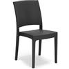 REDÒKASA Sedia in polipropilene FLORA, MADE IN ITALY, impilabile, resistente ai raggi UV, design moderno, ideale per sala da pranzo, cucina, sala d'attesa, bar, ristoranti o giardino (Ghisa)