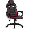 SENSE7 Poltrona da gioco Knight, ergonomico con cuscini lombari regolabili, sedia da gioco con oscillazione, braccioli imbottiti, sedia da ufficio in similpelle fino a 120 kg, sedia PC nera-rossa