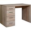 COMPOSAD | Scrivania della Linea MONETA con 4 Cassetti, Scrivania PC con Cassetti, Dimensioni (LxAxP) 139x74x60 cm, Colore Rovere Sonoma, Per Studio, Ufficio, Made in Italy