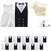 Ingrosso e Risparmio Bomboniere Matrimonio Set 20 Scatoline Portaconfetti Sposo e Sposa Assorite Abiti Nuziali Bigliettini Personalizzabili Bustine Confetti Bianco al Cioccolato Nozze Sposi Fai da Te