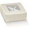 Generic 10 scatole per bomboniere Misura 10x10x4 cm creazione bomboniera Fai da Te Vari Formati portaconfetti Porta Confetti Piccoli Oggetti (Pelle Bianca con divisori)