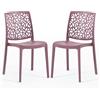 SIEDITI FUORI E DENTRO Sedie in polipropilene con fibra di vetro impilabili per interno, cucina o sala da pranzo, per esterno e giardino, sedie da bar e ristorante, design moderno - Anna (2 Sedie, Rosa malva)