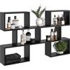 KUBUTKU Grande Mensola a Parete con 6 Scompartimenti, Libreria 80x127x18 cm, Mensola Moderna per Decorazione, Sospesa (Nero)