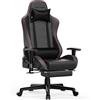 GTPLAYER Sedia da gaming, con poggiapiedi, altoparlante Bluetooth, ergonomica, da ufficio, da scrivania, con schienale regolabile, portata 150 kg, colore: nero