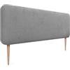 DHOME Testiera Imbottita Liscia Arrotondata in Tessuto Aqualine con Gambe per Parete Acustica Testate Letto Fonoassorbenti Camera da Letto (Grigio, 160cm)
