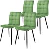 ML DESIGN modern living ML-Design Set di 4 Sedie per Sala da Pranzo Rivestimento in Velluto Salvia Poltroncine da Cucina con Schienale e Gambe in Metallo Seduta Ergonomica Sedia per Soggiorno Salotto