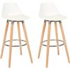 Box and Beyond Set di 2 sgabelli da bar in legno, sedia alta per bar, sedia da cucina - Altezza 91 cm - Sgabello bianco con poggiapiedi