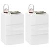 EUGAD Set di 2 Comodini per Camera da Letto, Mobiletto Bianco, 40x35x62 cm | Con 3 Cassetti, in Legno, con Guide Metalliche, Design Moderno