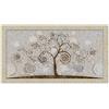 Lupia - Quadro Moderno con Cornice GIOVY Bianca Oro, Tree Mix, Stampa su Pannello in Legno con Glitter, Adatto per Soggiorno, Camera da Letto, Cucina, Ufficio, 60x110 cm, Tema Albero della Vita