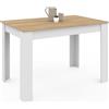 IDMarket - Tavolo da pranzo rettangolare ROZY 4 persone piano faggio bianco 110 cm