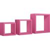 MODULARREDO | Set di 3 Mensole da Muro, Cubi Arredo, Mensole Cubo, Cubi da Parete, 35x35, 25x25 e 20x20 p15.5 cm, Fuxia, Kit Tasselli Incluso - Made in Italy