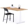 Mobili Fiver, Scrivania Fissa Clara 160x80 Rovere Rustico con Gambe Bianche, Nobilitato/Alluminio/Acciaio, Scrivania moderna per Ufficio