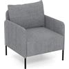 COSTWAY Poltrona da Soggiorno, Poltrona Singola Relax in Chenille con Cuscino, Divano Singolo per Soggiorno Camera da Letto, Sedia Moderna Portata 150 kg