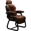 Generic Poltrona Ufficio, Sedia Ufficio per Obesi 200 kg con Poggiapiedi e Poggiatesta, Schienale Regolabile a 145° per Casa, Studio, Sala Giochi(Brown)