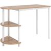 Vicco Tavolo da cucina Freetown, Rovere dorato/bianco, 110 x 50 cm con ripiani aperti, adatto come tavolo da pranzo o da lavoro per cucine piccole