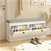 VOWNER Scarpiera Slim, Scarpiera Portascarpe in Legno, Regolabili, 106Lx30Ax52P cm, per Ingresso Casa, Adatto solo per Scarpe Piccole (Bianco)