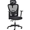 Vinsetto Sedia da Ufficio Ergonomica Girevole, Altezza Regolabile, Supporto Lombare e Poggiatesta, 66x61x100-109.5cm Nero