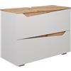 Vicco Mobile sottolavabo per bagno Marelle, Bianco/Artisan, 80 x 57.5 cm con 2 cassetti, adatto per l'installazione sotto lavabi standard