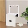 Gdetnysty Sgabello da parete pieghevole, pieghevole, portata 150 kg, montaggio a parete, ingresso, ultra sottile, seduta in PVC, confortevole truciolato da 15 mm (bianco puro)