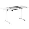Ultradesk - Scrivania regolabile in altezza Level V2 - Scrivania elettrica per computer - 140x68 cm, per il gioco, il telelavoro - Set con tappetino per mouse XL - Nero, bianco