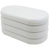 Rebecca Mobili Cassapanca Pouf, Pouf Ovale Lungo, Bianco, Tessuto Poliestere MDF, con Vano Contenitore, per Salotto Camera da Letto - Misure HxLxP: 38 x 76 x 38 cm - Art. RE7054
