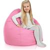 Italpouf Poltrona Sacco L Bambini, Interno ed Esterno, Riempimento Perle Polistirolo, Sfoderabile, Impermeabile, Certificato, Rosa Chiaro, 90x77 cm