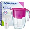 AQUAPHOR Smile Caraffa Filtrante per Acqua + 1 filtro A5 con magnesio (350L) - Brocca da Capacità di 2,9L -Ciclamino