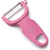 Lacor - 39092 - Pelapatate Professionale, Pelapatate Acciaio, Pelapatate Liscio Fast, Acciaio Inox, Doppio Bordo Liscio, Precisione e Accuratezza, Ergonomico, Ambidestro, 11 cm, Magenta