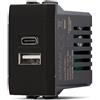 MAPAM DOPPIA PRESA CARICABATTERIA USB A E C 5V 2,4A SERIE ART COMPATIBILE LIVING MAPT1US-MAPART-F833NE