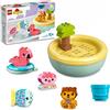 LEGO DUPLO Ora del Bagnetto: Isola degli Animali Galleggiante, Giochi Vasca da Bagno per Bambini con Ciambella, Secchio e 4 Animali Giocattolo 10966