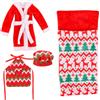Wedhapy Accessori per elfo 4pcs carini mini kit elfo natalizio con grembiule, sacco a pelo, accappatoio, cappello da chef Accessori per bambole Elfo per decorazioni per bambole Accessori Elfo vestiti Elfo ki