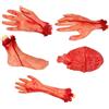 Abaodam Set 5 Pezzi Arti Finti Horror Halloween in Plastica Iperrealistica, Mani e Piedi Recisi Spaventosi per Decorazioni Casa Infestata e Feste a Tema