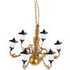 TOYANDONA Lampadario in Miniatura Illuminazione Decorativa per Casa delle Bambole in Metallo e Abs, Scala 1/87, Design Unico e Finitura Raffinata per Paesaggi in Miniatura e Stanza