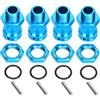 flexman Mozzo Esagonale Ruota da 4 Pezzi, Conversione Accoppiatore Combinatore Adattatore Estensione in Lega di Alluminio per Modello di Auto RC 1/8 (Azul)