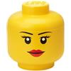 Room Copenhagen LEGO Scatola Testa Ragazza Porta Oggetti Piccola Impilabile, 2,0 L, Giallo