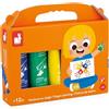 Janod - 5 tubetti di pittura a dita per bambini a partire da 1 anno - Tubetto da 75 ml - Dermatologicamente testato - Ideale per i più piccoli - A partire da 12 mesi - J07403