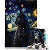 LKASGCBY Puzzle da 1000 pezzi per adulti gatto notte stellata van gogh Sfida di gioco educativo giocattolo offerte come regali per tutta la famiglia 75x50cm